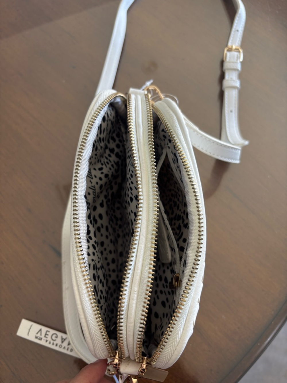 Mali + Lili Cream Woven Crossbody Bag with Adjustable Strap - Picture 6 of 11